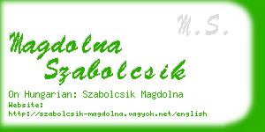 magdolna szabolcsik business card